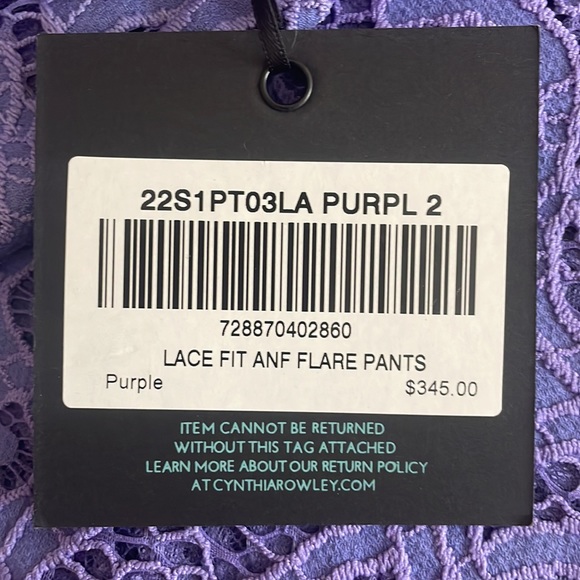 Cynthia Rowley Purple Lace Fit and Flare Pant - Picture 6 of 6